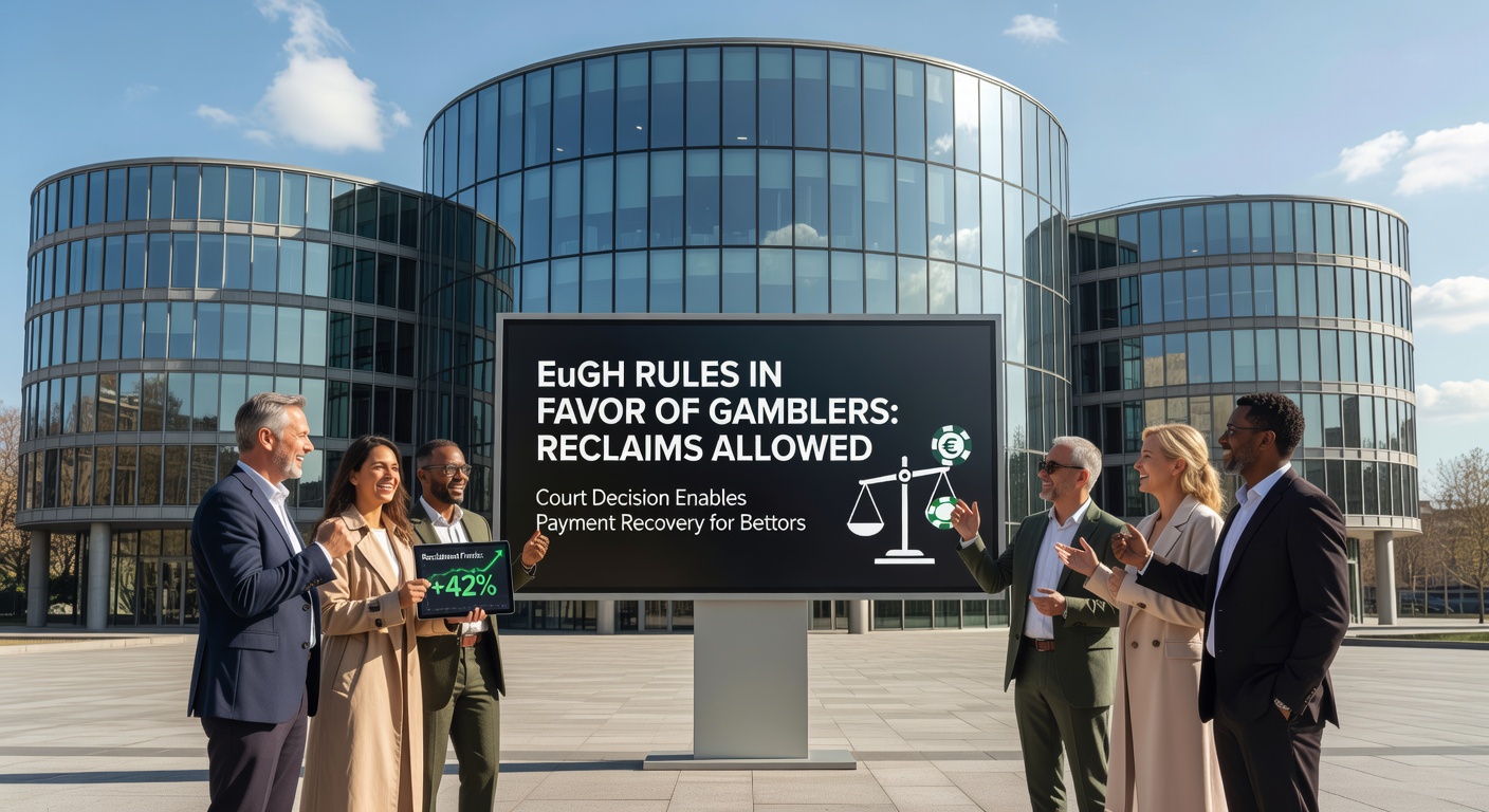 Symbolbild eines Online-Glücksspielportals mit Warnhinweisen vor illegalen Angeboten und EuGH-Logo